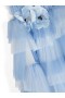 Kids Marchesa Midi Dresses | Flower-Embellished Tulle Gown Light Blue