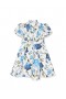 Kids Marchesa Midi Dresses | Flower-Print Cotton Dress Blue