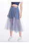 Women Marchesa Bottoms | Sheer Blue Tulle Skirt Zen Blue