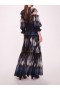 Women Marchesa Dresses | Abstract Viscose Maxi Dress Blue Multi