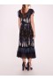 Women Marchesa Dresses | Abstract Viscose Midi Dress Blue Multi