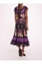 Women Marchesa Dresses | Abstract Viscose Midi Dress Purple Multi
