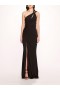 Women Marchesa Dresses | Asymmetrical Matte Gown Black