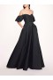 Women Marchesa Dresses | Balloon Sleeve Taffeta Gown Black