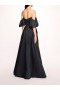 Women Marchesa Dresses | Balloon Sleeve Taffeta Gown Black