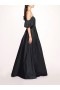 Women Marchesa Dresses | Balloon Sleeve Taffeta Gown Black