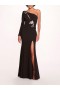 Women Marchesa Dresses | Beaded Floral Gown Black