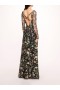 Women Marchesa Dresses | Botanical Embroidered Gown Black Multi