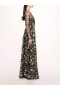 Women Marchesa Dresses | Botanical Embroidered Gown Black Multi