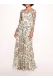 Women Marchesa Dresses | Botanical Embroidered Gown Ivory Multi