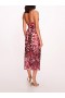 Women Marchesa Dresses | Botanical Sequin Midi Dress Blush Magenta
