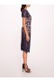 Women Marchesa Dresses | Camellia Midi Dress Navy
