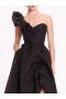 Women Marchesa Dresses | Cloque Draped Gown Black