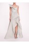 Women Marchesa Dresses | Cloque Draped Gown Mint