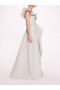 Women Marchesa Dresses | Cloque Draped Gown Mint