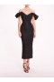 Women Marchesa Dresses | Cloque Midi Dress Black