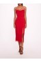 Women Marchesa Dresses | Draped Bodice Crepe Dress Red