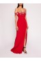 Women Marchesa Dresses | Draped Bodice Gown Red
