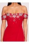 Women Marchesa Dresses | Draped Bodice Gown Red
