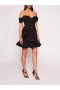 Women Marchesa Dresses | Draped Taffeta Mini Dress Black