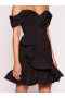 Women Marchesa Dresses | Draped Taffeta Mini Dress Black