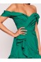 Women Marchesa Dresses | Draped Taffeta Mini Dress Hunter Green