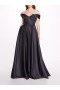 Women Marchesa Dresses | Duchess Satin Ball Gown Navy