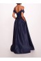 Women Marchesa Dresses | Duchess Satin Gown Navy