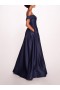 Women Marchesa Dresses | Duchess Satin Gown Navy
