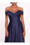 Women Marchesa Dresses | Duchess Satin Gown Navy