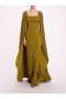 Women Marchesa Dresses | Embellished Cape Gown Olive