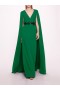 Women Marchesa Dresses | Embroidered Belt Kaftan Emerald