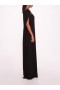 Women Marchesa Dresses | Embroidered Crepe Kaftan Black