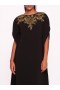 Women Marchesa Dresses | Embroidered Crepe Kaftan Black