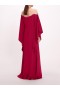 Women Marchesa Dresses | Embroidered Illusion Kaftan Magenta