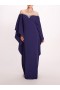 Women Marchesa Dresses | Embroidered Illusion Kaftan Navy