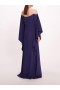 Women Marchesa Dresses | Embroidered Illusion Kaftan Navy