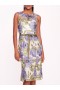 Women Marchesa Dresses | Embroidered Midi Dress Blue White