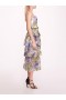 Women Marchesa Dresses | Embroidered Plunging Midi Dress Blue White