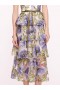 Women Marchesa Dresses | Embroidered Plunging Midi Dress Blue White