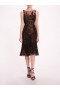 Women Marchesa Dresses | Embroidered Tulle Midi Dress Black