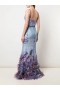 Women Marchesa Dresses | Fit-to-Flare Floral Texture Gown Light Blue