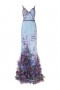Women Marchesa Dresses | Fit-to-Flare Floral Texture Gown Light Blue