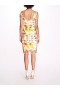 Women Marchesa Dresses | Floral Embroidery Pencil Dress Ivory Yellow