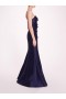 Women Marchesa Dresses | Floral Mikado Gown Navy