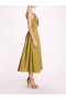 Women Marchesa Dresses | Floral Mikado Midi Dress Olive