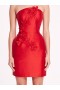 Women Marchesa Dresses | Floral Mikado Mini Dress Red