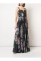 Women Marchesa Dresses | Floral Print Pleated Gown Black