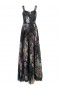 Women Marchesa Dresses | Floral Print Pleated Gown Black