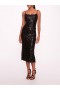 Women Marchesa Dresses | Floral Sequin Midi Dress Black